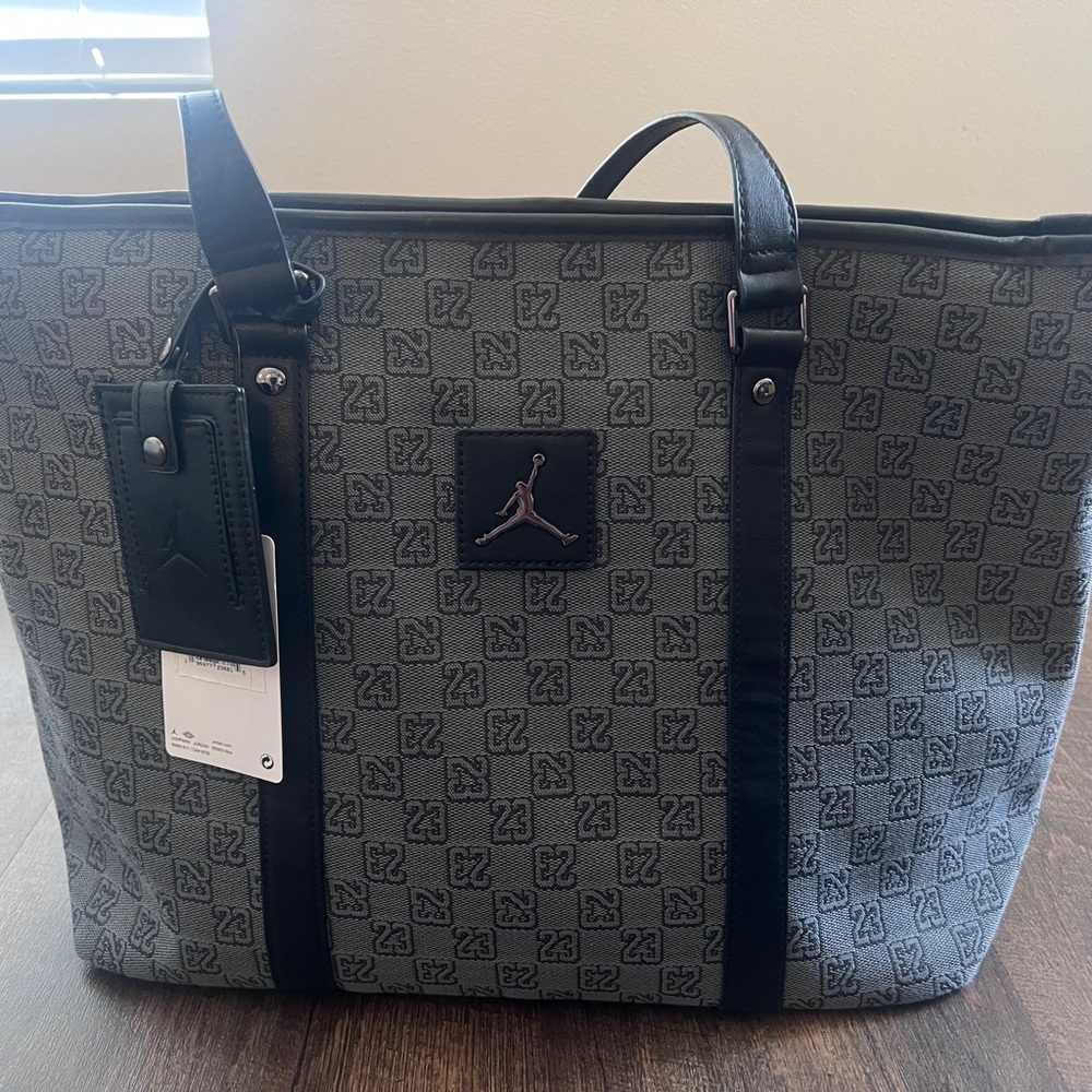 Jordan Black and Gray Duffel Bag